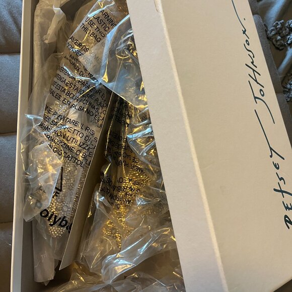 NWB Betsey Johnson Scout Rhinestone Pumps, Light Gold - Picture 8 of 9